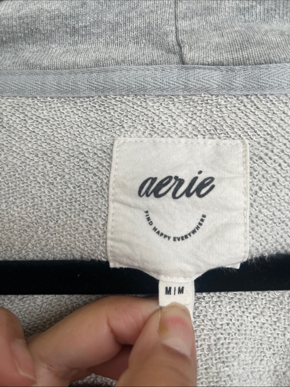 Aerie Mens Gray Hooded Henley Sweatshirt Pullover Medium Pockets * See Photos - Picture 2 of 16